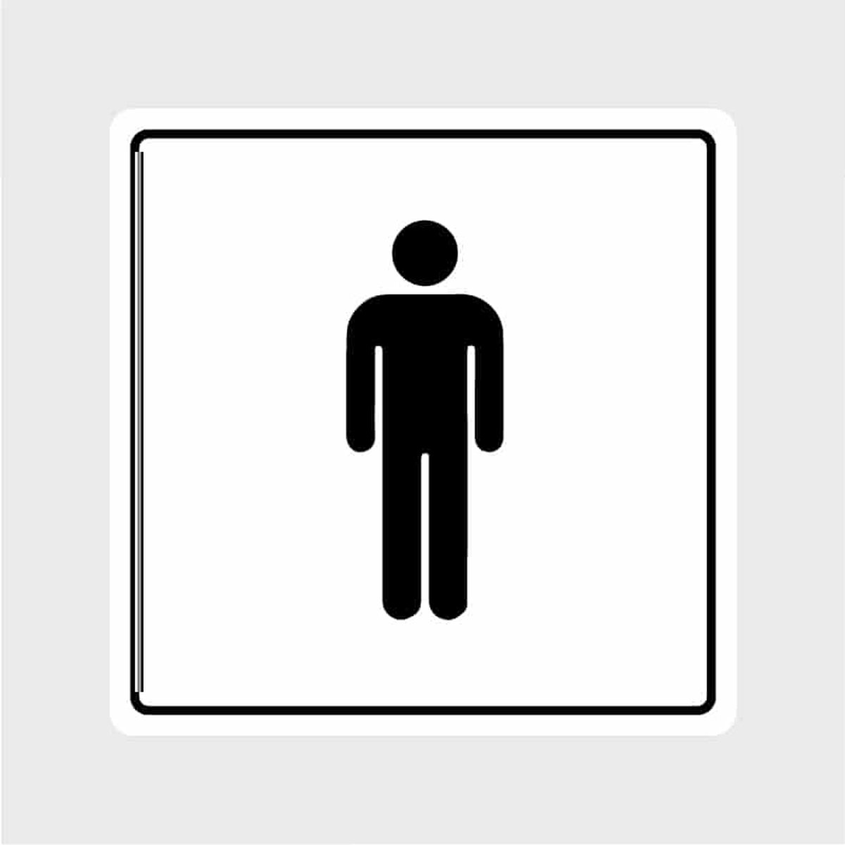 Wc Sticker Mannen Toilet | Deursticker Heren WC zwart | UV & Waterproof | Toilet Stickers |